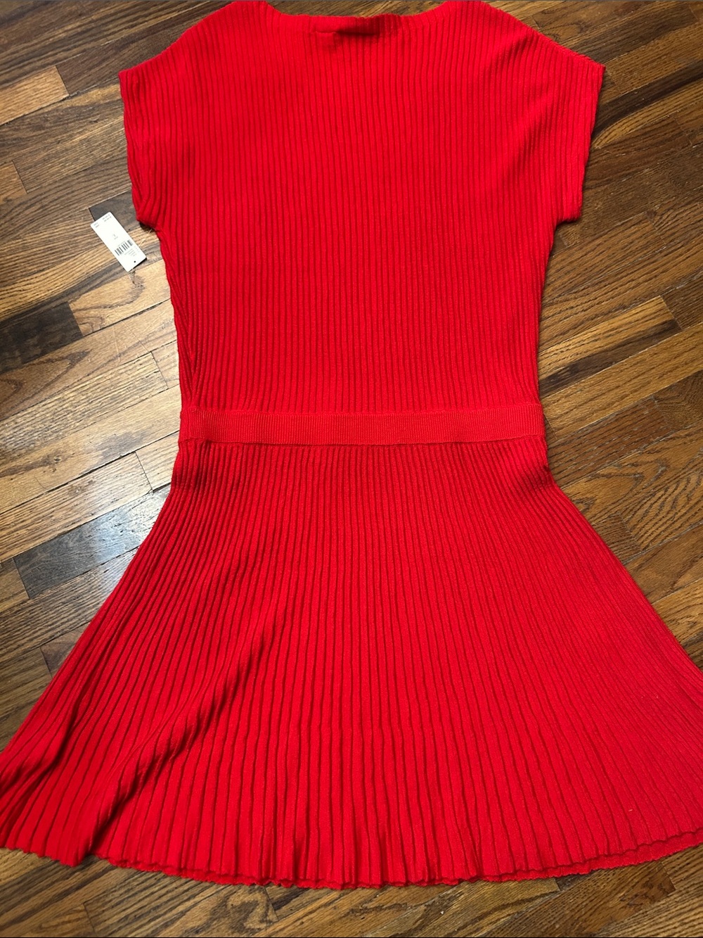 Red Ribbed Fit-and-Flare Dress - Women